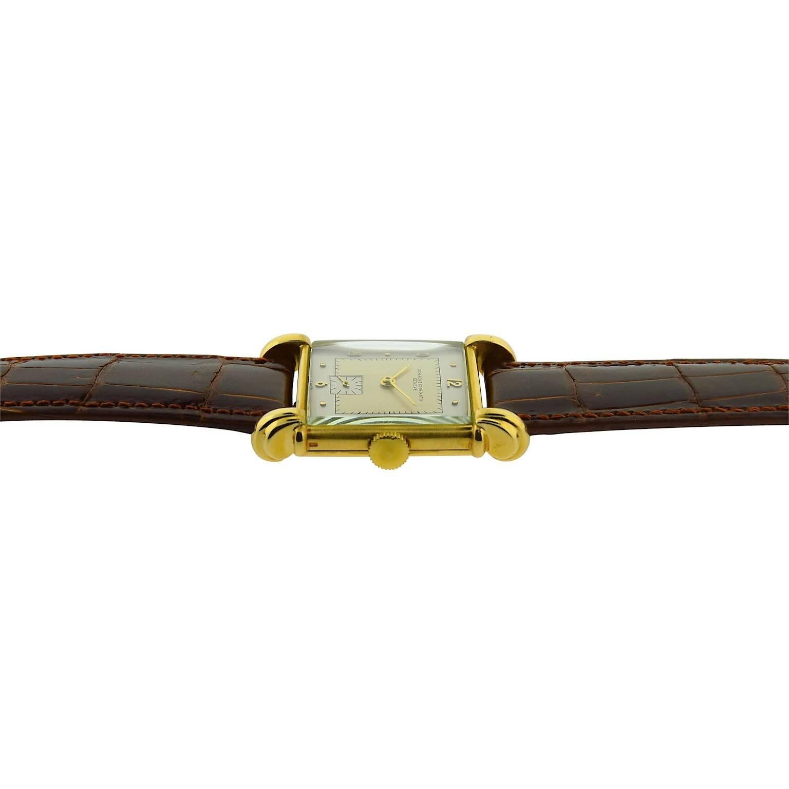 Vacheron Constantin Yellow Gold Sterling Silver Dial Art Deco Manual Watch  1