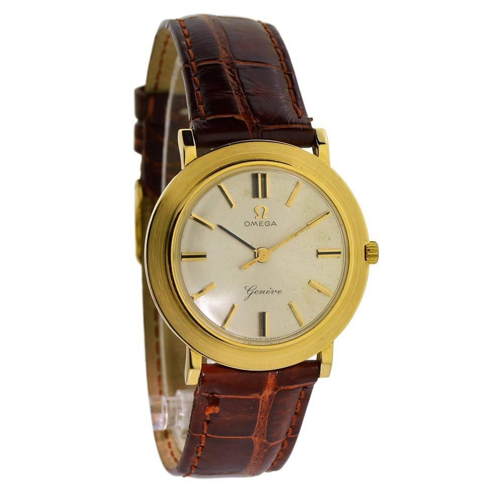 Omega Yellow Gold Manual Wind Dress Watch, circa 1960s