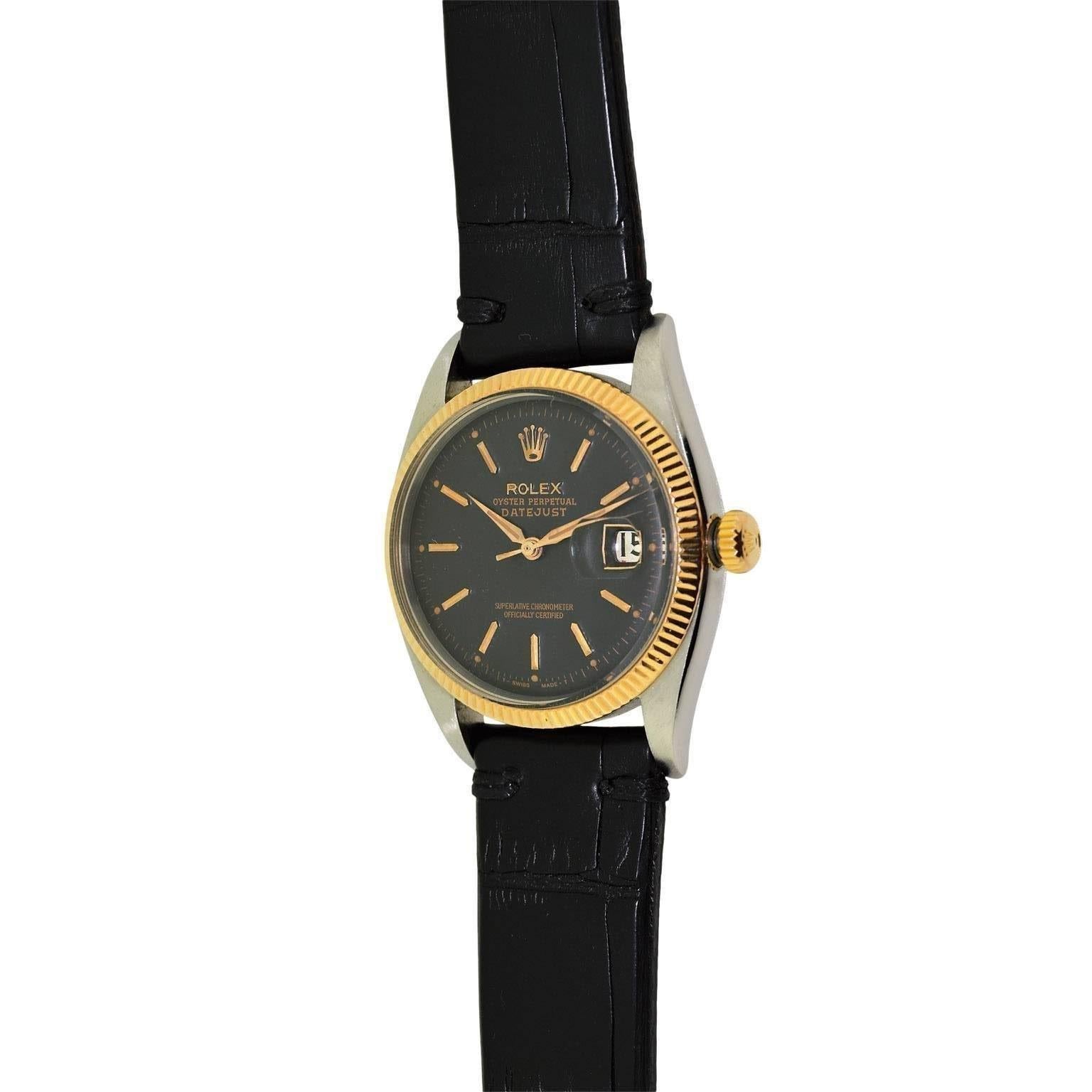 Rolex Rose Gold Stainless Steel Datejust Perpetual Wind Watch, circa 1955 1