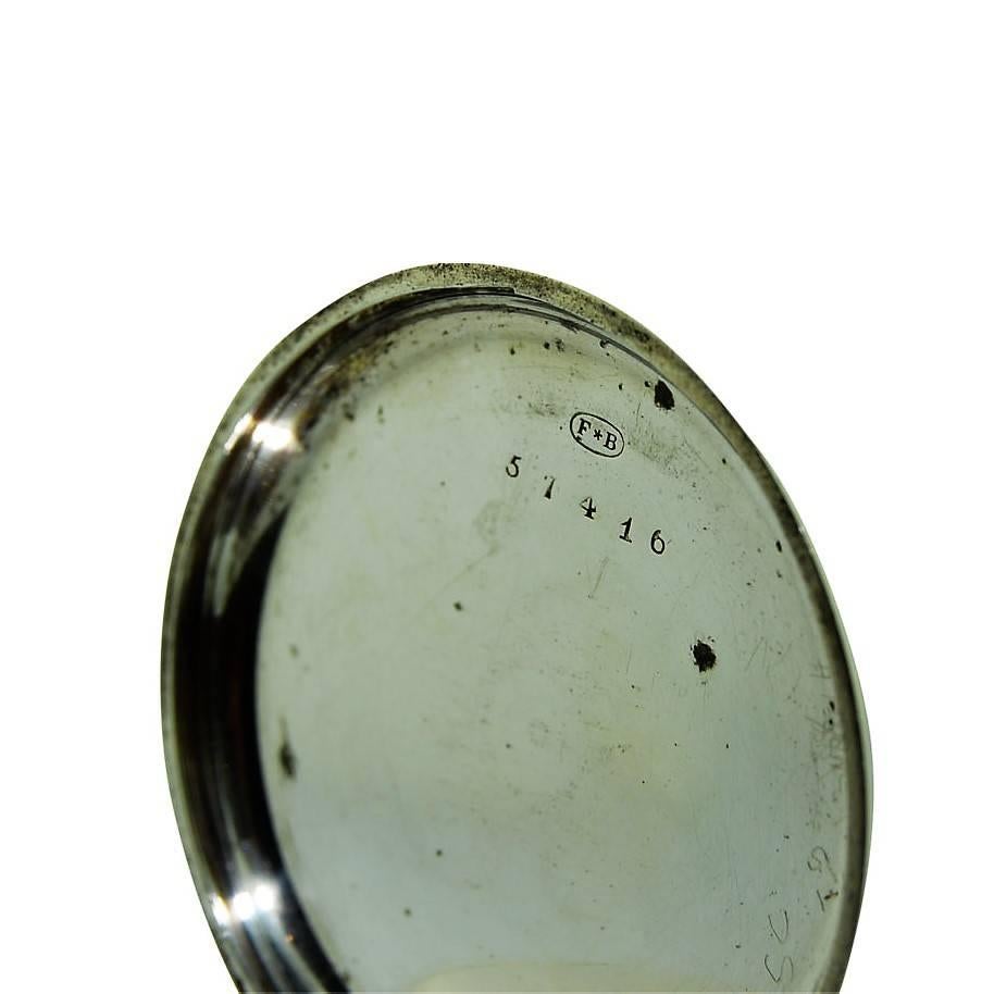 Baume Sterling Silver Keywind Pocket Watch and Key, circa 1845 1