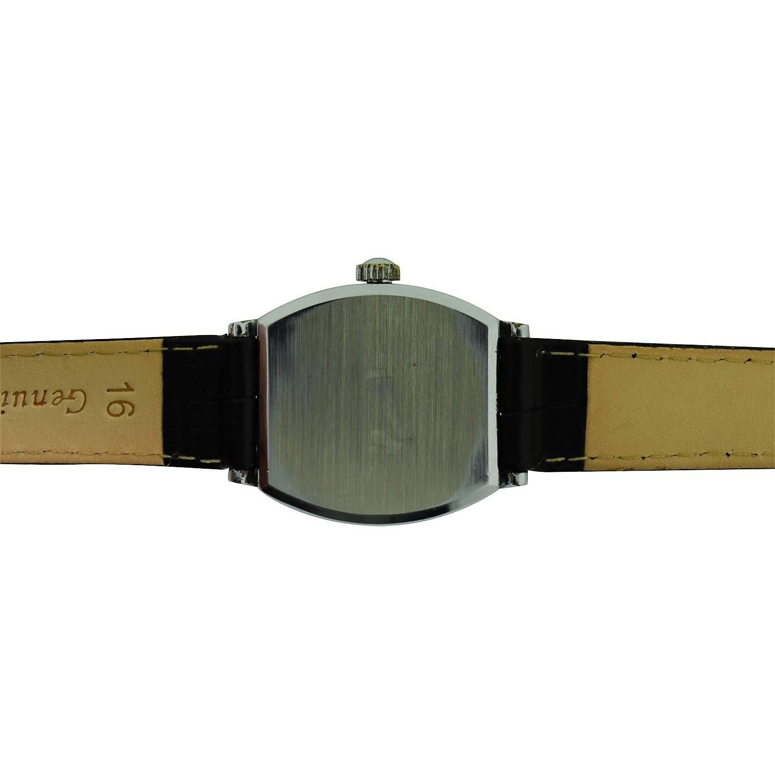 Elgin Stainless Steel Art Deco Manual Wristwatch, circa 1920s In Excellent Condition In Long Beach, CA