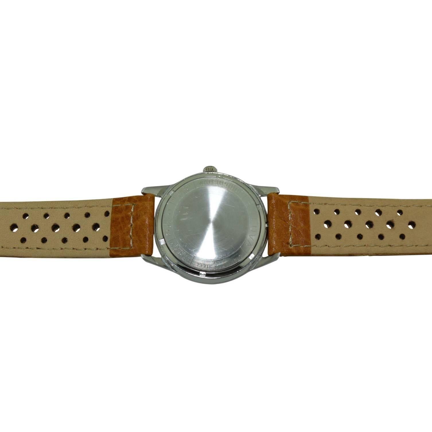 Bulova Stainless Steel Art Deco Automatic Winding Wristwatch, 1950s  1