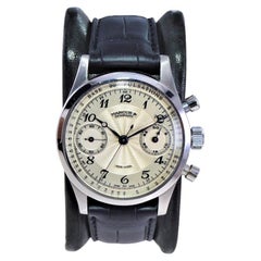 Marcus von Gallet and Co. Edelstahl-Chronograph mit Handaufzug um 1930