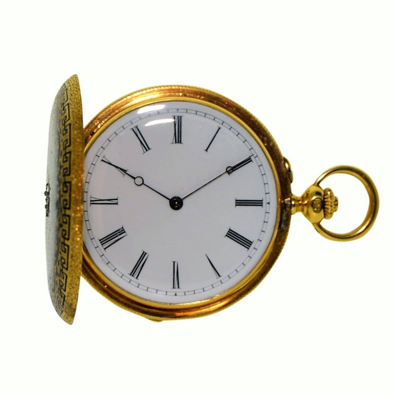 Favre Keywind Conversion to Stemwinding Yellow Gold Hunter's Case