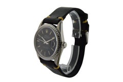 Rolex Steel Datejust Rare Black Dial Automatic Watch