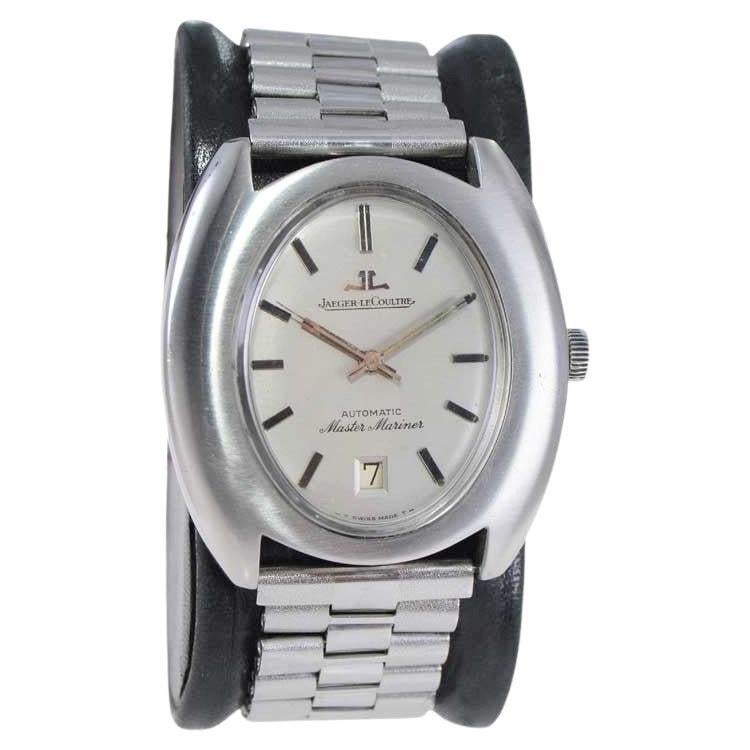 Jaeger-LeCoultre Steel circa 1960s Wristwatch with Original Dial and Bracelet For Sale