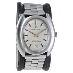 Retro Jaeger-LeCoultre Steel circa 1960s Wristwatch with Original Dial and Bracelet