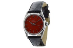 Rolex Stainless Steel Speedking Red Dial Oyster Watch, circa 1950s