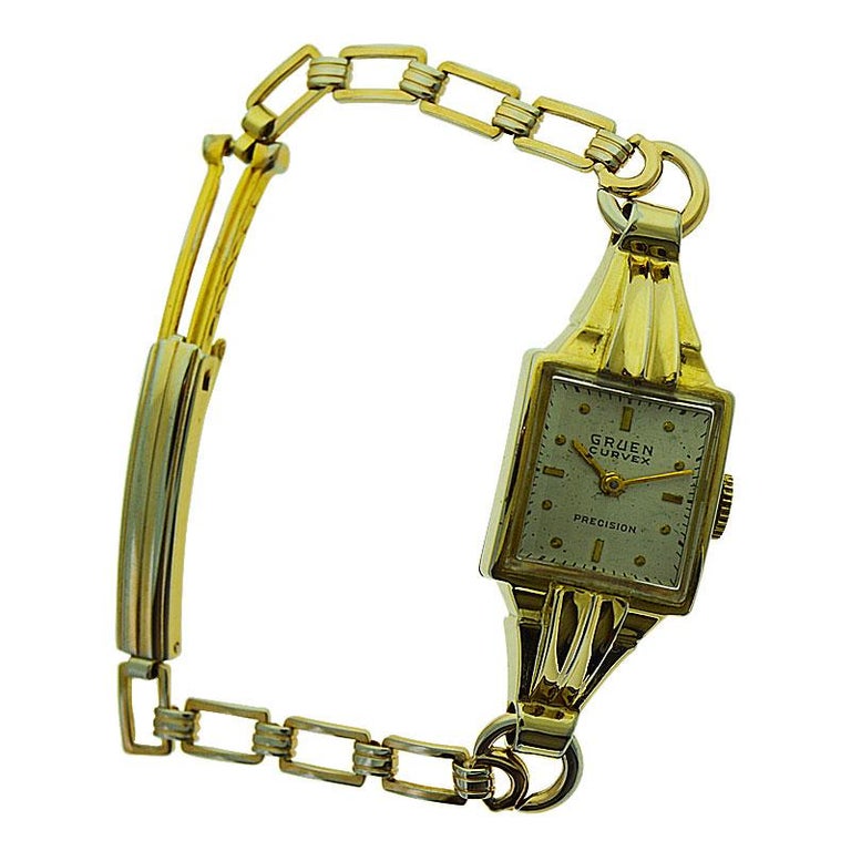 Gruen Gold Filled Rare Art Deco Ladies Curvex Watch with Original