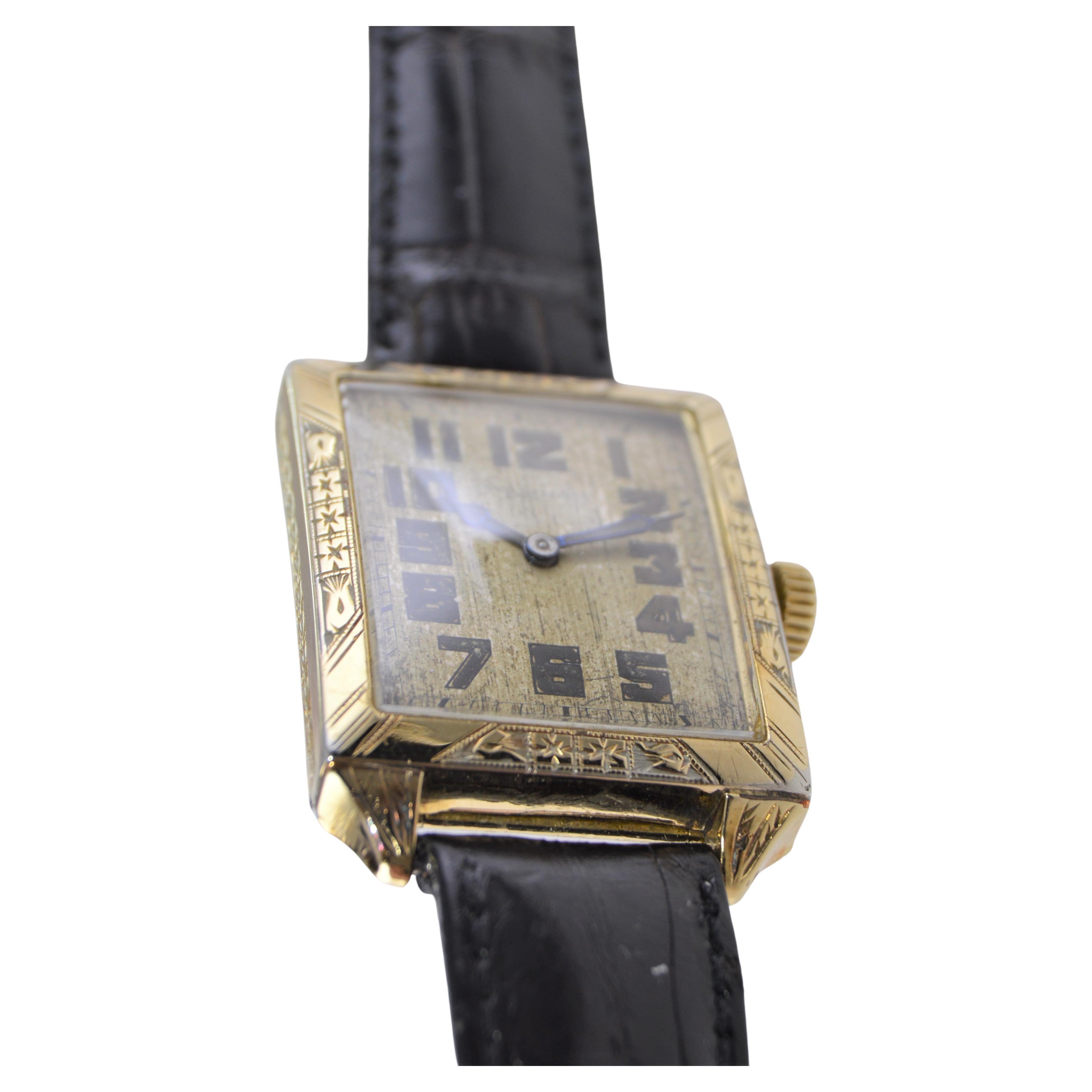 Waltham Gelbgold gefüllte Art-Déco-Armbanduhr von 1926 zum Navigate Your Day im Angebot 5