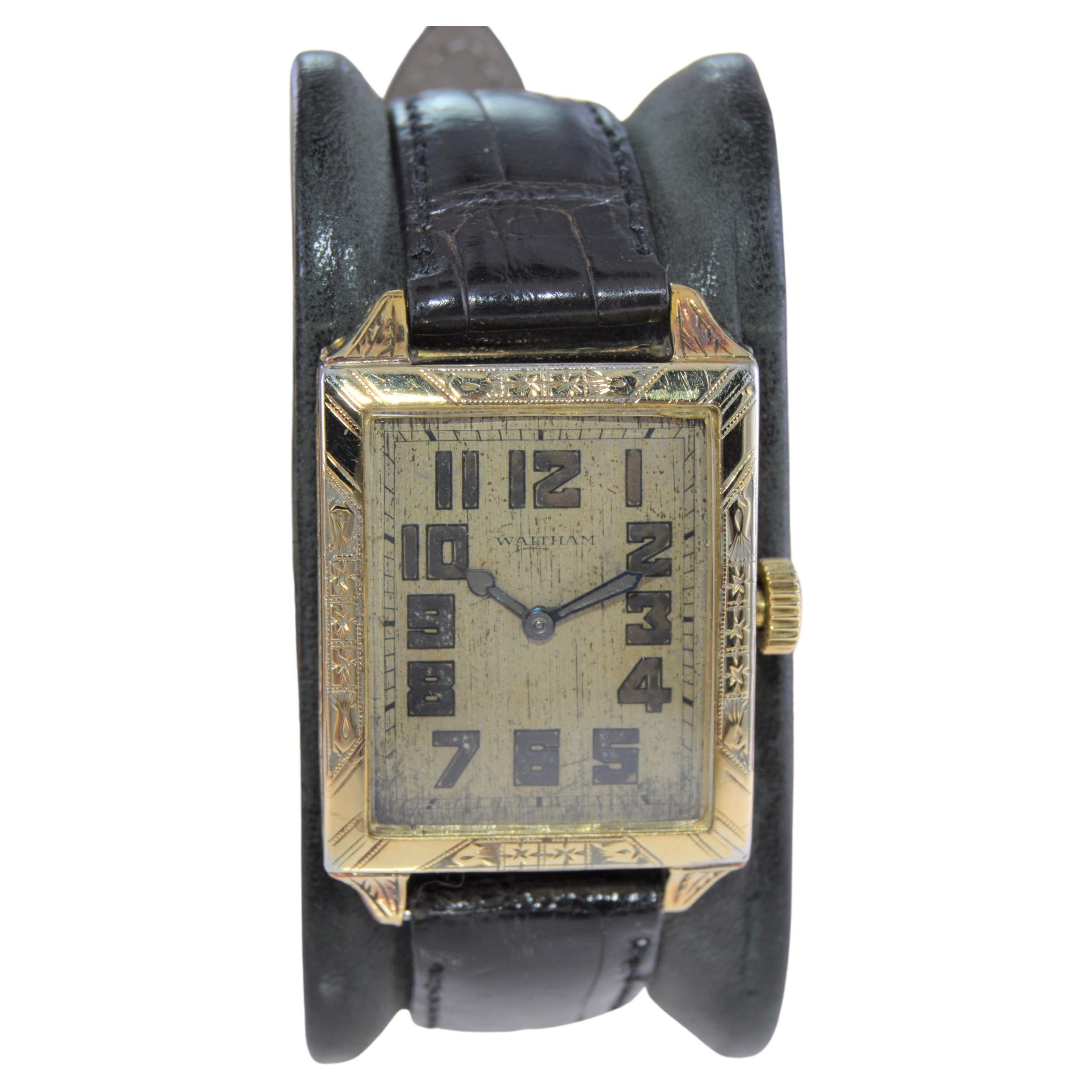 Waltham Gelbgold gefüllte Art-Déco-Armbanduhr von 1926 zum Navigate Your Day