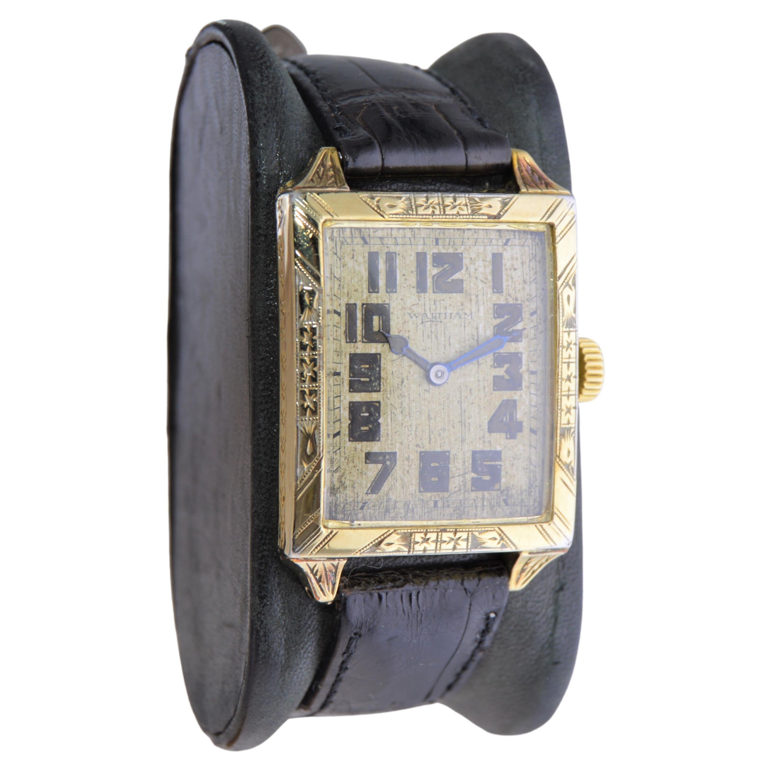 Waltham Gelbgold gefüllte Art-Déco-Armbanduhr von 1926 zum Navigate Your Day (Art déco) im Angebot
