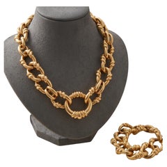 Conjunto de collar y pulsera con cadena de oro amarillo de 18 quilates de David Webb Vintage, 318,1 gramos