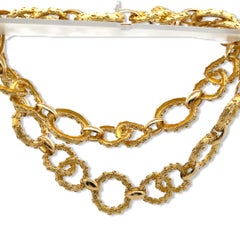 Collier à maillons Hammerman Brothers Vintage en or jaune 18 carats, 202 grammes, 32 pouces