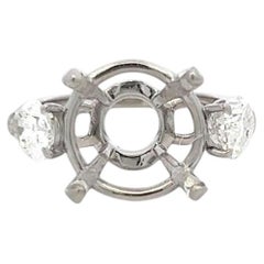 Platinum Semi Mount Ring with 1.72ct Pear Diamonds Fits 13.2 MM 8.00ct++ GIA