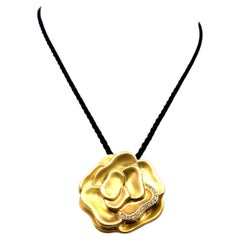 Angela Cummings 18K Yellow Gold Pendant Necklace with 0.08 Carat Round Diamonds