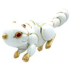 David Webb Vintage 18K Yellow Gold Squirrel Pin Brooch 60.1 Grams
