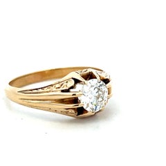 14K Yellow Gold Engagement Ring with 1.18 Carat Circular Cut Diamond I VS2 GIA