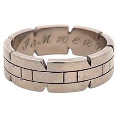 Cartier Tank Vintage 18 Karat White Gold Band Ring 11.7 Grams Size 10