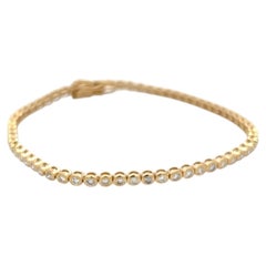 14K Yellow Gold Tennis Bracelet with 1.65 Carat Round H VS Diamonds