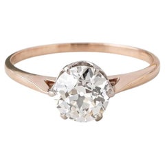 14K Yellow Gold Engagement Ring with 1.19 Carat Round Diamond Size 8 I VS2 GIA