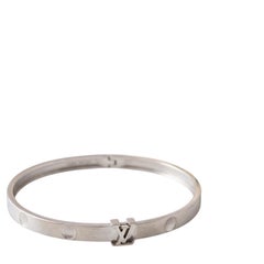 LV 18 Karat White Gold Designer Bangle Bracelet 22 Grams 7 Inch