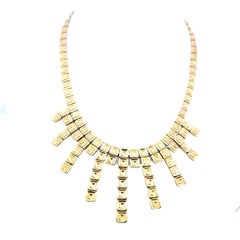 Chinemento 18K Two Tone Fringe Necklace with 0.03ct Round I SI Diamonds 43.18g