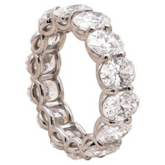 Platinum Eternity Band Ring 5.82ct Oval Shape Diamonds Size 4 D VVS1/SI1 GIA