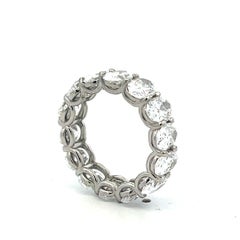 Platinum Eternity Band Ring 5.82ct Oval Shape Diamonds Size 4 D VVS1/SI1 GIA