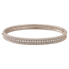 Van Cleef & Arpels 18K WG Bangle Bracelet with 2.52ct Round Diamonds Size 6.5