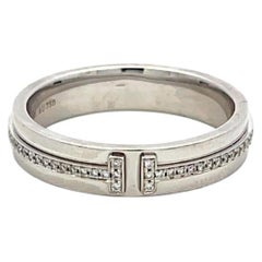 Tiffany & Co 18K YG T-Diamond Band Ring 0.18ct Round F VS Diamonds Size 8.25