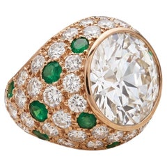 Van Cleef & Arpels 18K YG Cocktail Ring 16.4ct Round Diamond Size 6.5 J VS1 GIA
