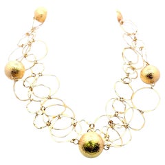 Vintage 18 Karat Yellow Gold Italian artisan statement Necklace 69.67 Grams