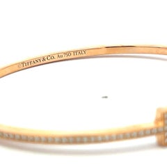 Tiffany & Co 18K Rose Gold Bangle Bracelet with 0.33 Carat Round F VVS Diamonds
