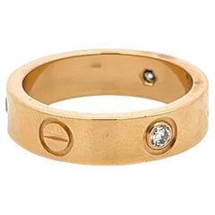 Bague « Love » Cartier en or jaune 18 carats, sertie de diamants ronds F VVS de 0,23 carat, taille 8,5