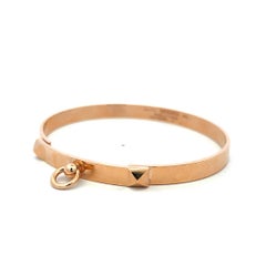 Bracciale rigido Hermes Vintage in oro rosa 18 carati, 26,6 grammi, 7 pollici
