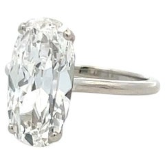 Vintage Platinum Engagement Ring with 5.01 Carat Cushion Diamond D-VS2 GIA