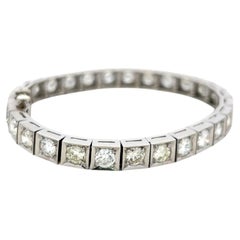 Bracciale tennis in platino in stile vintage con diamanti G VS da 10,64 carati, 26,3 grammi