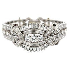 Vintage Platinum Art Deco Bracelet with 12 Carat Mixed Cut H VS Diamonds 7 Inch