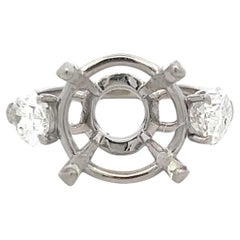 Platinum Semi Mount Ring with 1.72ct Pear Diamonds Fits 13.2 MM 8.00ct++ GIA