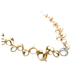 Di Modolo 18K Two-Tone Gold Link Necklace & Earrings 0.6ct Round H SI1 Diamonds