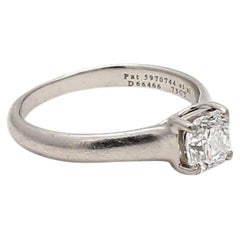 Tiffany & Co White Platinum Engagement Ring with 0.73ct Emerald F VVS1 Diamond