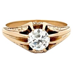 14K Yellow Gold Engagement Ring with 1.18 Carat Circular Cut Diamond I VS2 GIA