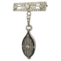Tiffany & Co Platinum Lorgnette Pin Brooch with 3.71 Carat Round H VS1 Diamonds