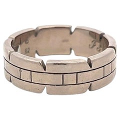 Cartier Tank Vintage 18 Karat White Gold Band Ring 11.7 Grams Size 10