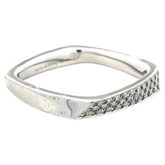 Tiffany & Co Frank Gehry 18K White Gold Band Ring with 0.22ct Diamonds Size 8.75