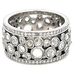 Tiffany & Co Platinum Band Ring with 2.14ct Rose & Round F VS Diamonds Size 5.5