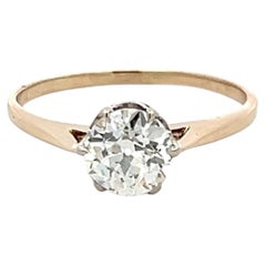 14K Yellow Gold Engagement Ring with 1.19 Carat Round Diamond Size 8 I VS2 GIA