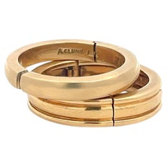 Andrew Clunn 18 Karat Yellow Gold Hinged Band Rings 17.7 Grams Size 8