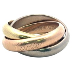 Cartier Vintage 18K Tri-Color Gold Trinity Ring 4.4MM 20.5 Grams Size 6.5